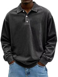 Herren Langarm-Polo mit Knopfdesign und Relaxed Fit - 6 - Trendlinie