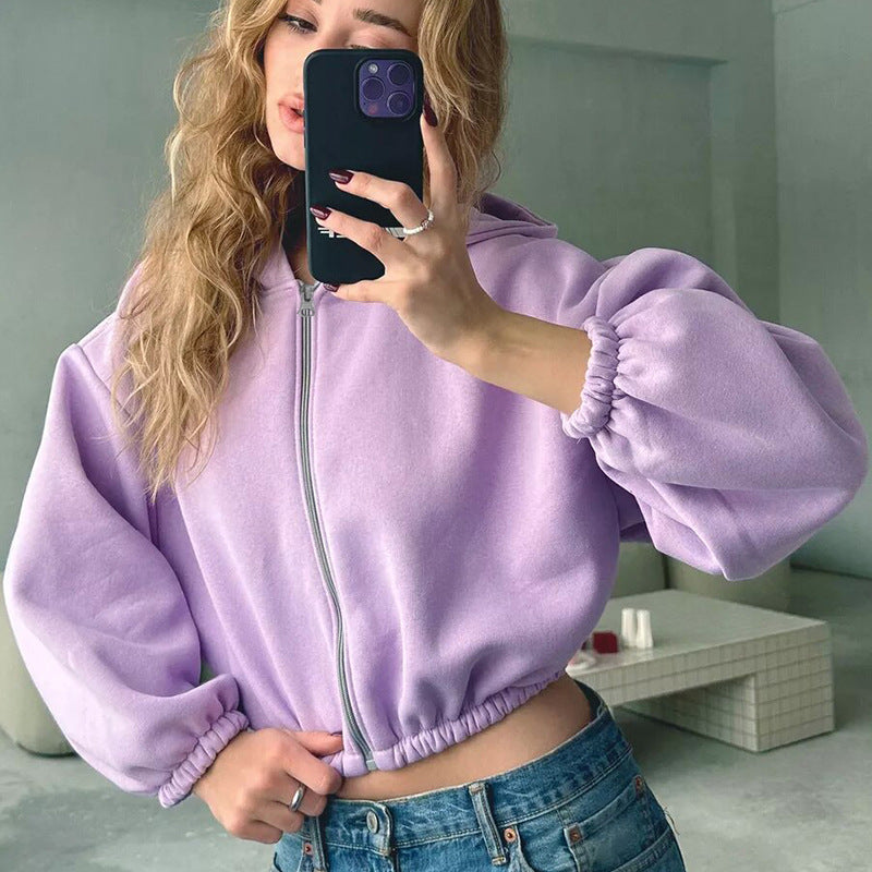 Damen Kapuzenjacke im Relaxed Fit mit Reißverschluss - 1 - Trendlinie