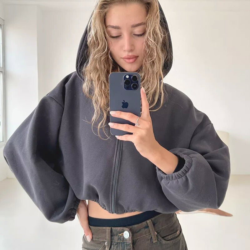 Damen Kapuzenjacke im Relaxed Fit mit Reißverschluss - 5 - Trendlinie