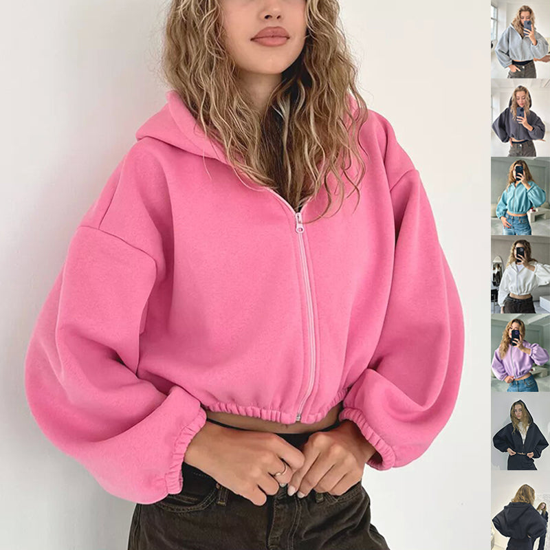 Damen Kapuzenjacke im Relaxed Fit mit Reißverschluss - 11 - Trendlinie