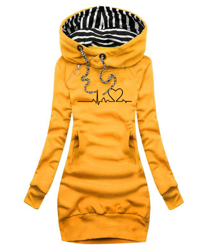 Damen Slim Fit Hoodie-Kleid mit praktischen Taschen - 5 - Trendlinie