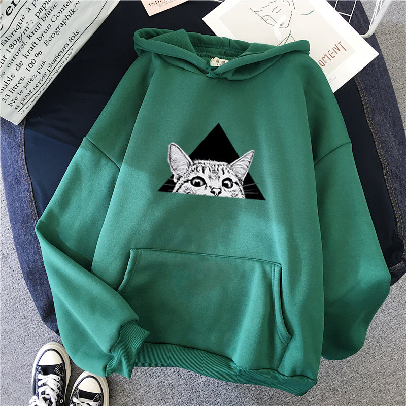 Damen-Hoodie im Relaxed Fit mit verspieltem Katzen-Design - 6 - Trendlinie