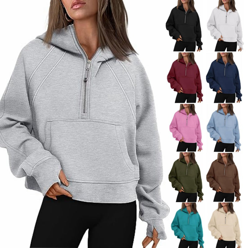 Damen Hoodie im Relaxed Fit mit Reißverschluss und praktischer Tasche - 7 - Trendlinie