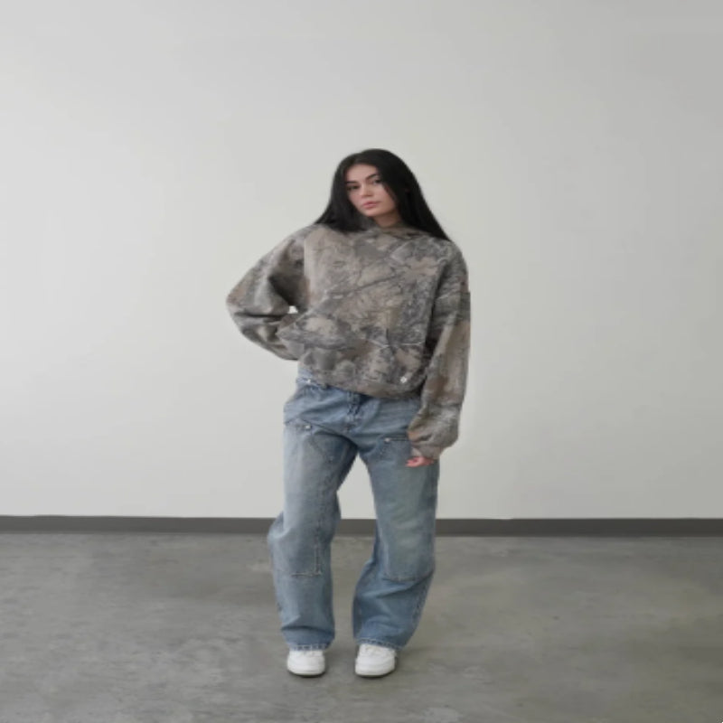 Damen-Hoodie im lässigen Schnitt mit auffälligem Print - 5 - Trendlinie