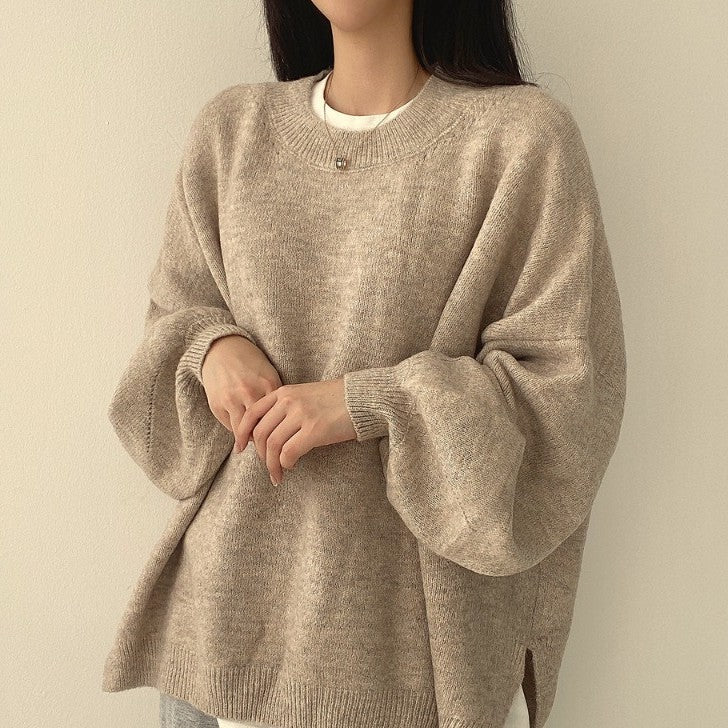 Damenpullover mit lässigem Schnitt und modischen Laternenärmeln - 2 - Trendlinie