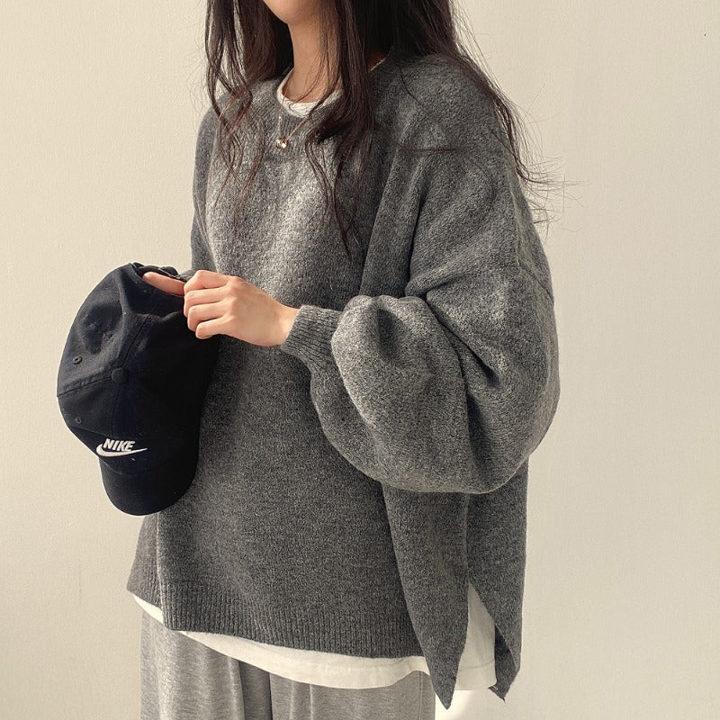 Damenpullover mit lässigem Schnitt und modischen Laternenärmeln - 4 - Trendlinie