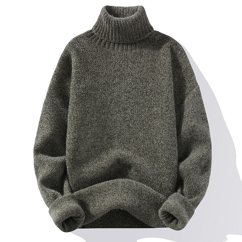 Herrenpullover Slim-Fit mit hohem Kragen für kalte Tage - 10 - Trendlinie
