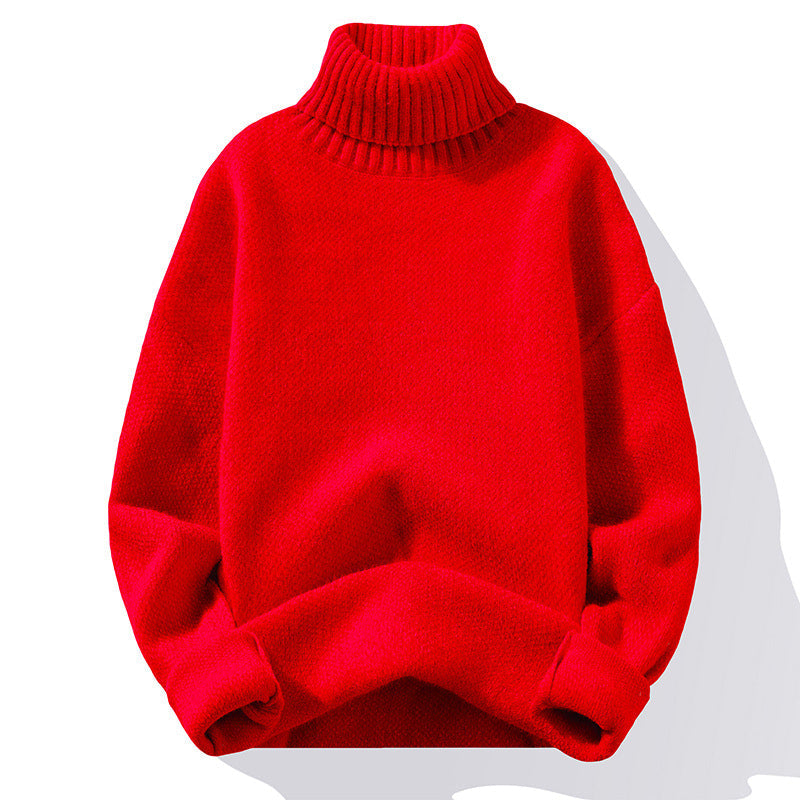 Herrenpullover Slim-Fit mit hohem Kragen für kalte Tage - 12 - Trendlinie