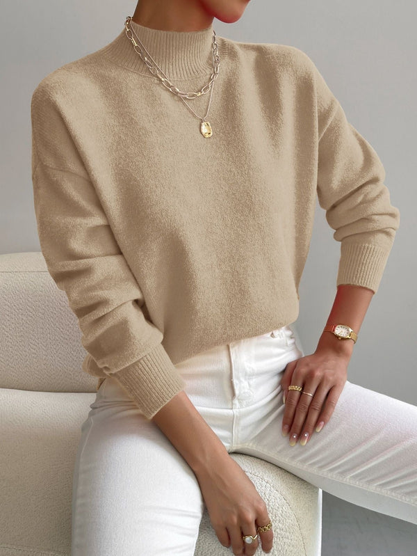 Damenpullover im Relaxed Fit mit elegantem mittelhohem Kragen - 1 - Trendlinie