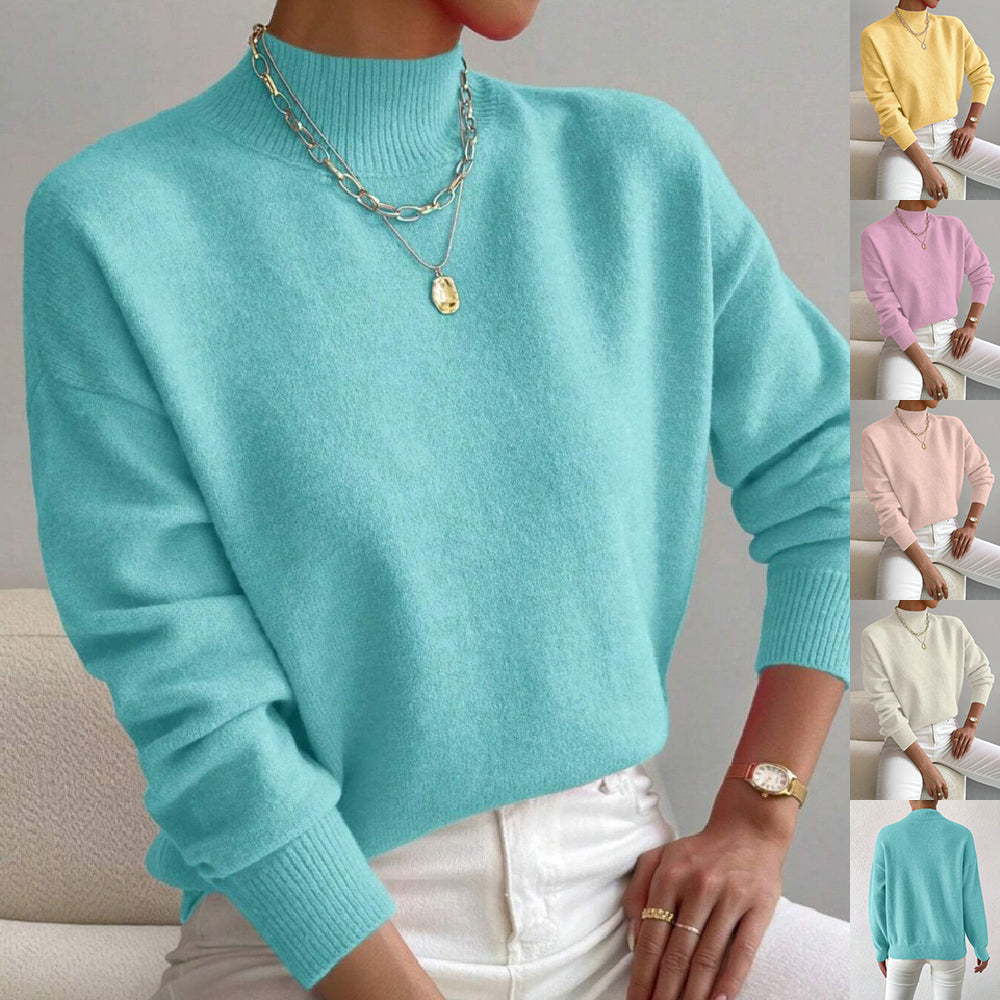 Damenpullover im Relaxed Fit mit elegantem mittelhohem Kragen - 3 - Trendlinie
