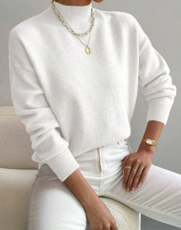 Damenpullover im Relaxed Fit mit elegantem mittelhohem Kragen - 4 - Trendlinie