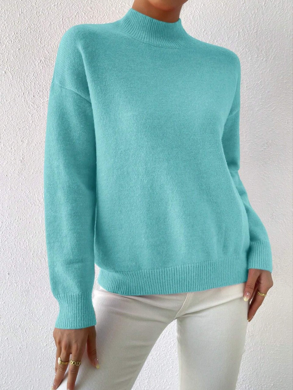 Damenpullover im Relaxed Fit mit elegantem mittelhohem Kragen - 6 - Trendlinie