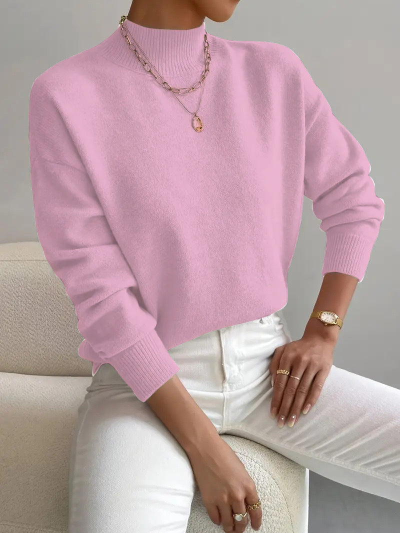 Damenpullover im Relaxed Fit mit elegantem mittelhohem Kragen - 10 - Trendlinie