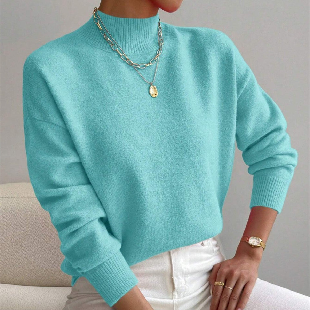 Damenpullover im Relaxed Fit mit elegantem mittelhohem Kragen - 12 - Trendlinie