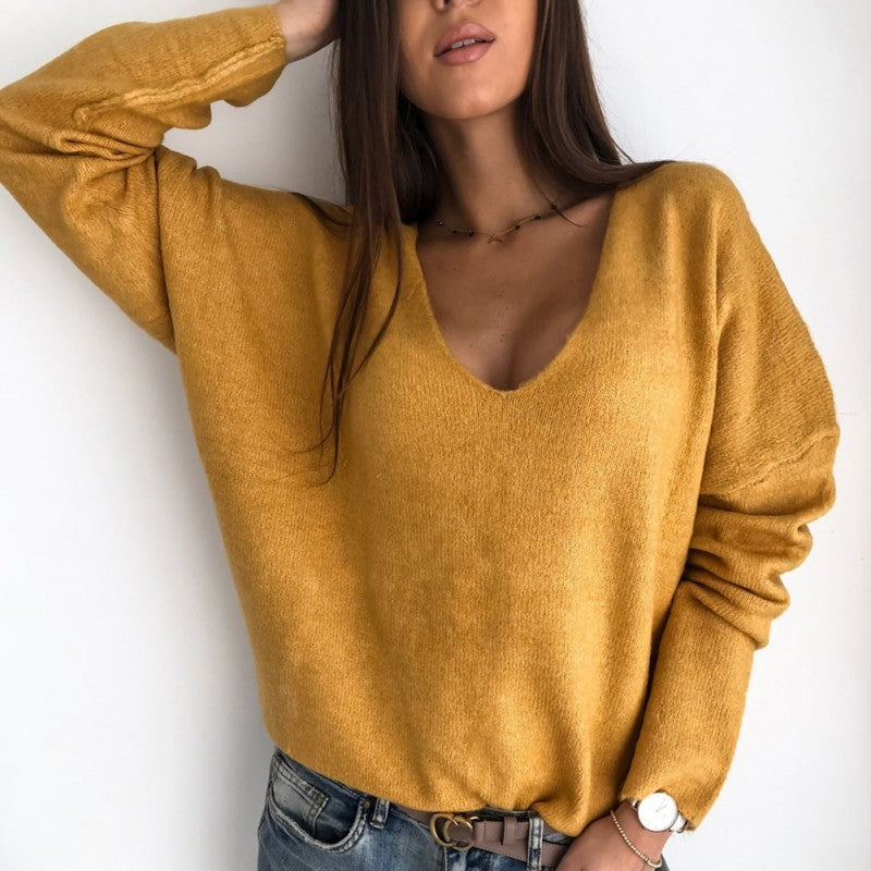 Damenpullover mit V-Ausschnitt im Relaxed Fit - 2 - Trendlinie
