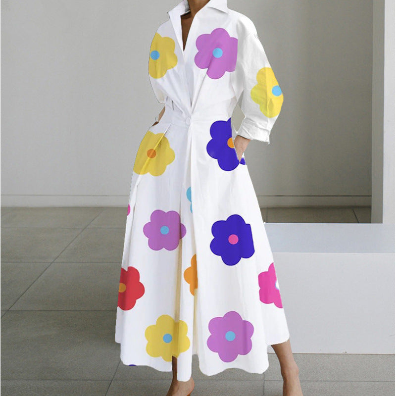 Damen Maxikleid mit floralem Muster und Bequemer Passform - 1 - Trendlinie