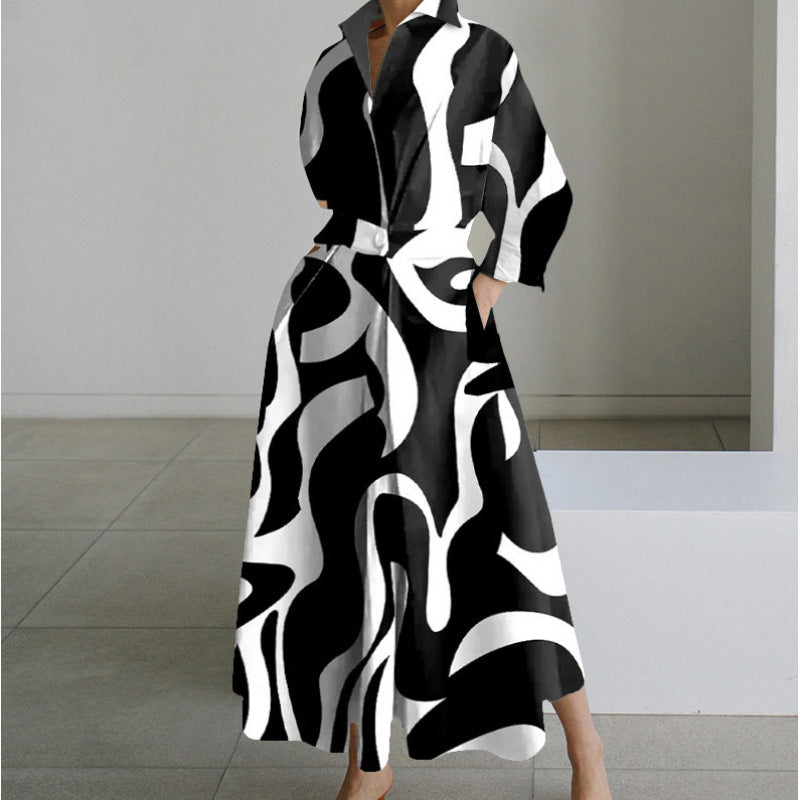 Damen Maxikleid mit floralem Muster und Bequemer Passform - 3 - Trendlinie