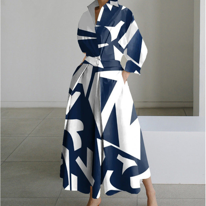 Damen Maxikleid mit floralem Muster und Bequemer Passform - 4 - Trendlinie
