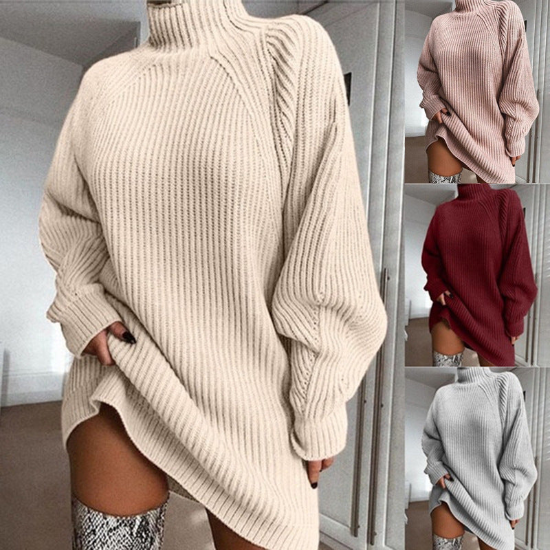 Damen Sweaterkleid mit Stehkragen in lässiger Passform - 3 - Trendlinie