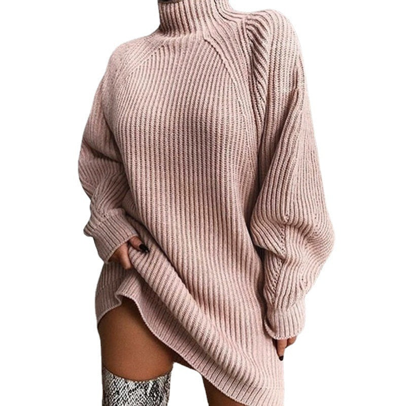 Damen Sweaterkleid mit Stehkragen in lässiger Passform - 6 - Trendlinie