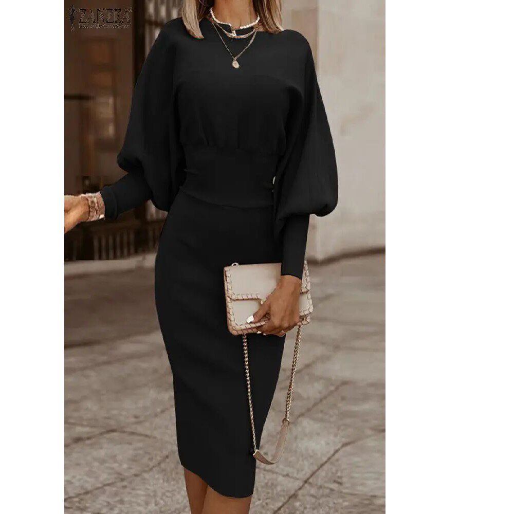 Elegantes Damen Bodycon Kleid mit Puffärmeln für jeden Anlass - 4 - Trendlinie