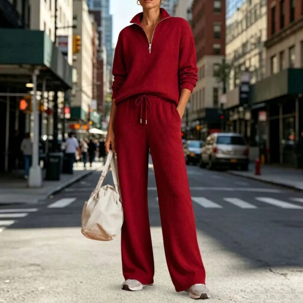 Damen Lounge Outfit mit Kordelzug und Reißverschluss - 7 - Trendlinie