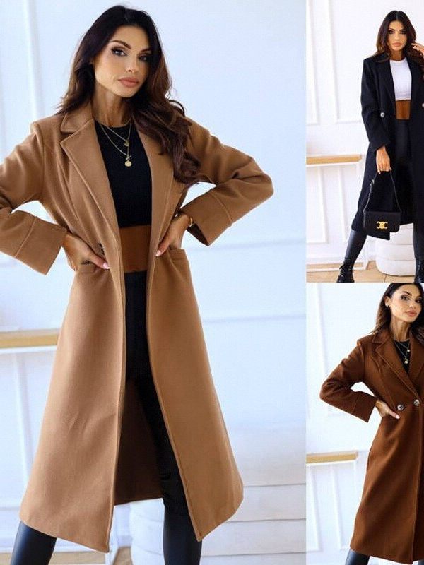 Eleganter Damen Wollmantel in taillierter, langer Ausführung - 1 - Trendlinie