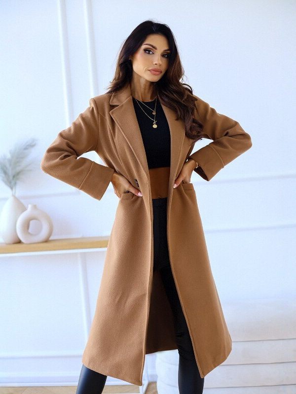 Eleganter Damen Wollmantel in taillierter, langer Ausführung - 4 - Trendlinie