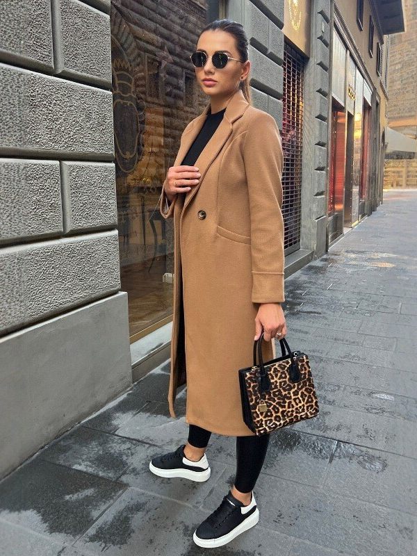 Eleganter Damen Wollmantel in taillierter, langer Ausführung - 7 - Trendlinie