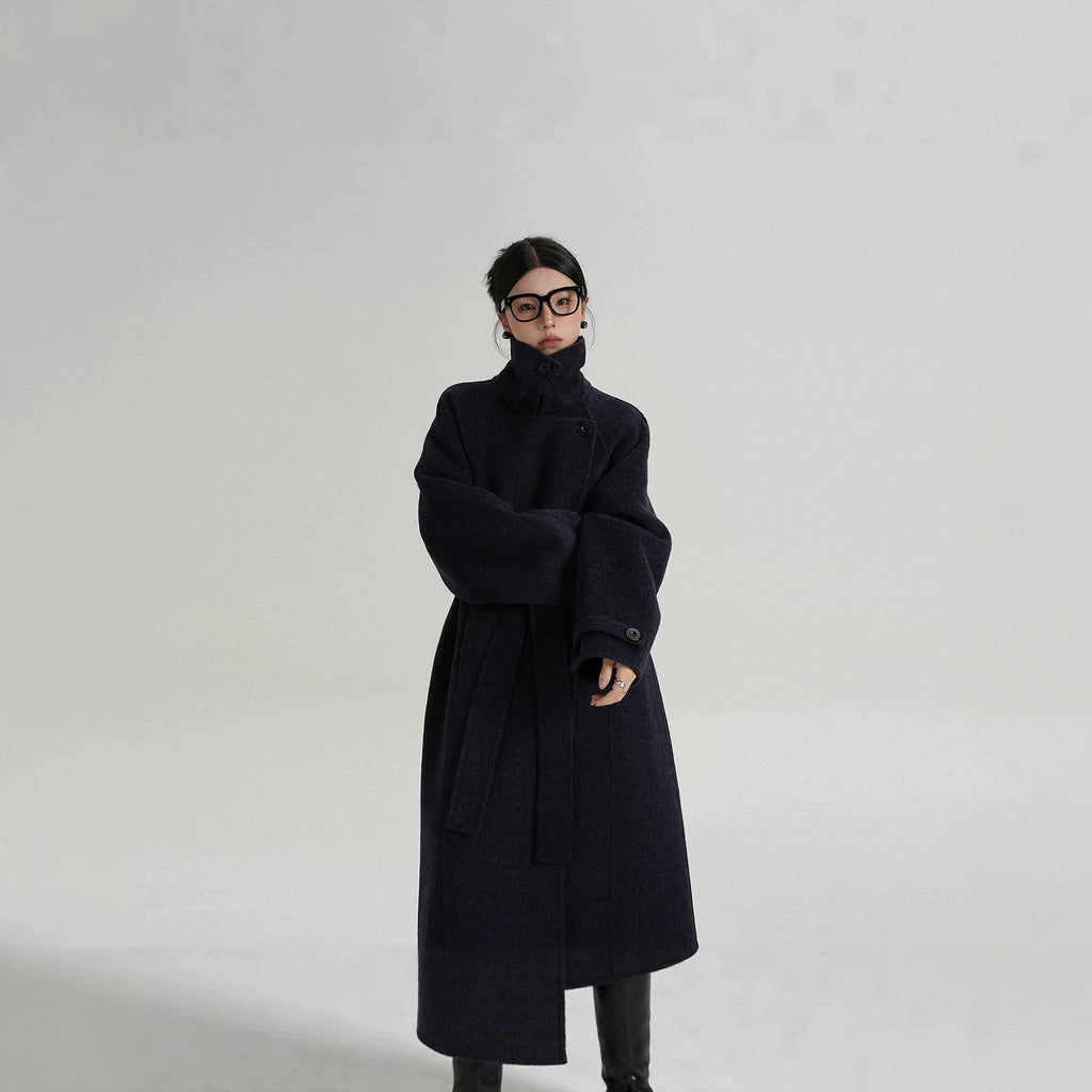 Langer Damenmantel mit Relaxed Fit und Stehkragen - 2 - Trendlinie