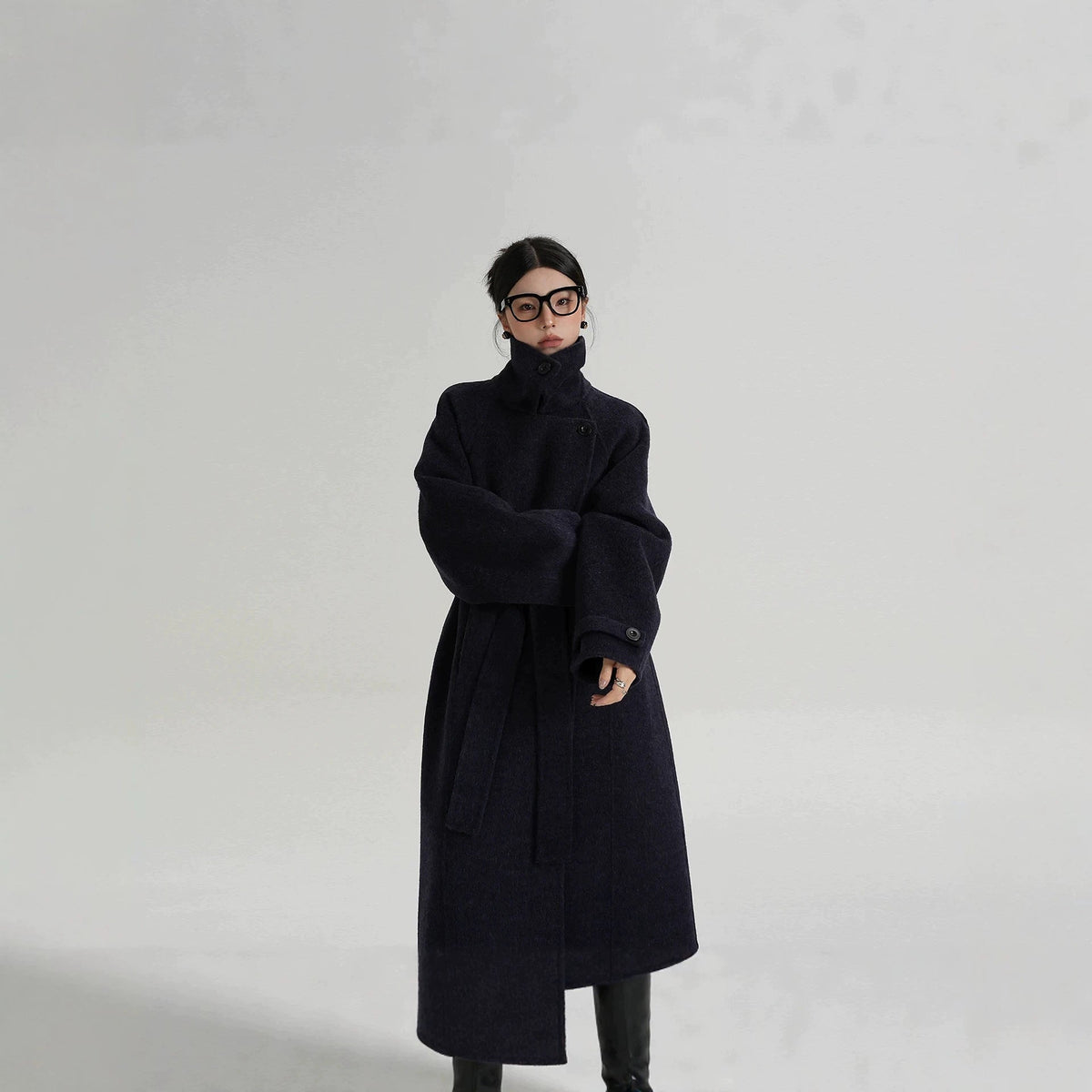 Langer Damenmantel mit Relaxed Fit und Stehkragen - 2 - Trendlinie