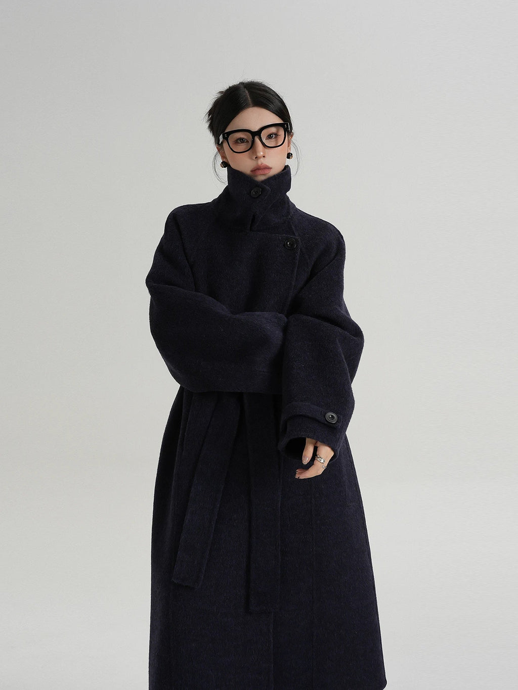 Langer Damenmantel mit Relaxed Fit und Stehkragen - 3 - Trendlinie