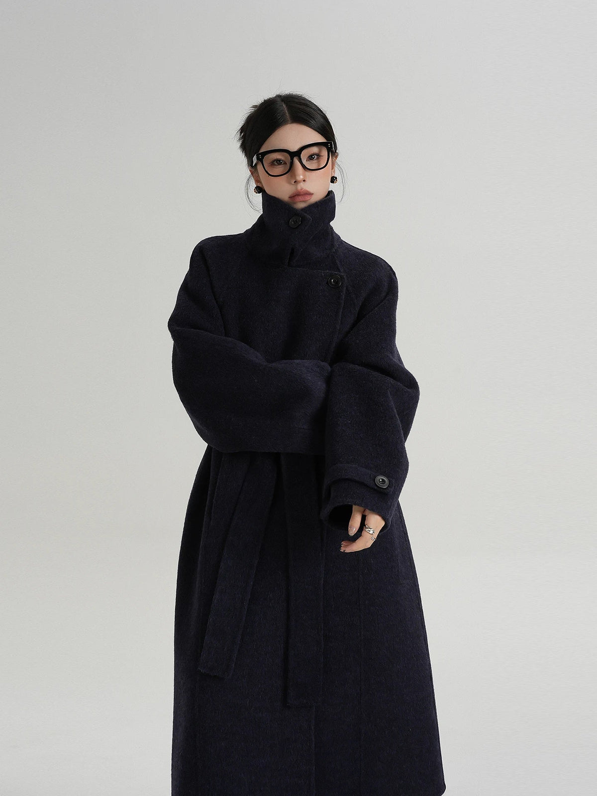 Langer Damenmantel mit Relaxed Fit und Stehkragen - 3 - Trendlinie