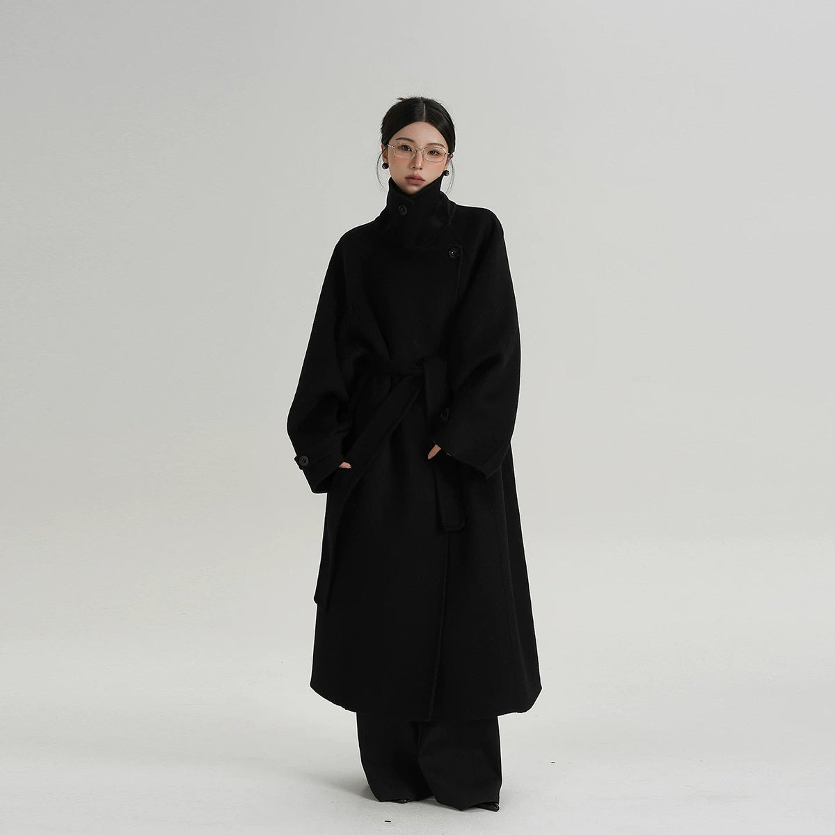 Langer Damenmantel mit Relaxed Fit und Stehkragen - 4 - Trendlinie