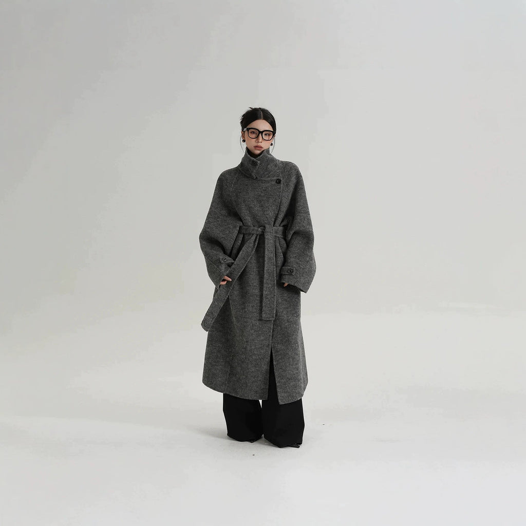 Langer Damenmantel mit Relaxed Fit und Stehkragen - 6 - Trendlinie