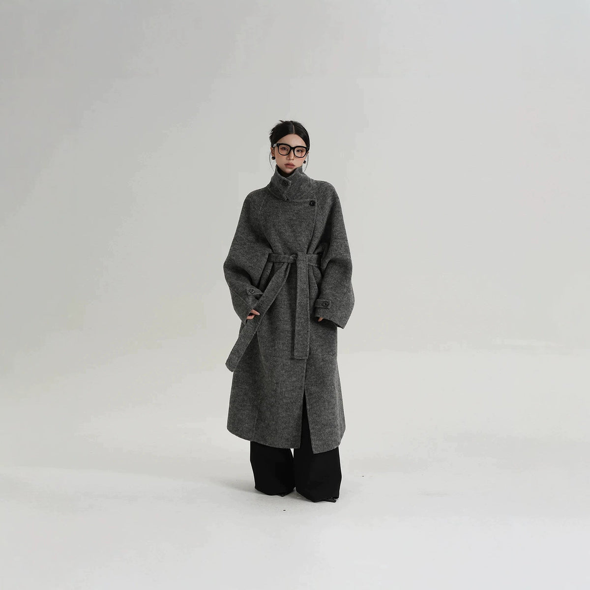 Langer Damenmantel mit Relaxed Fit und Stehkragen - 6 - Trendlinie