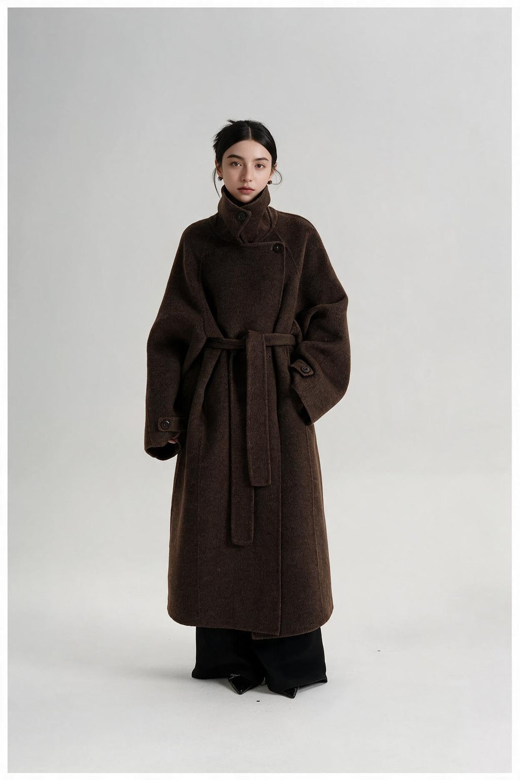 Langer Damenmantel mit Relaxed Fit und Stehkragen - 9 - Trendlinie