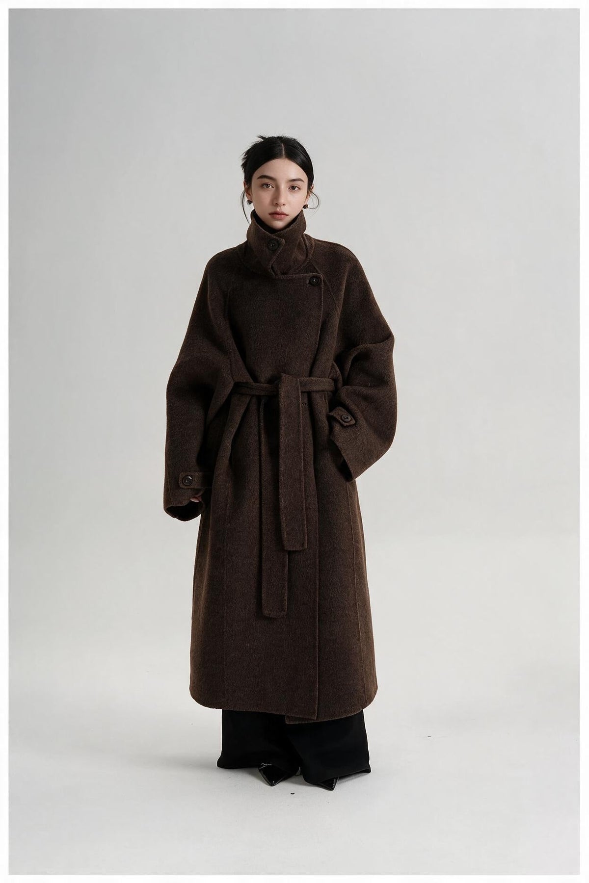 Langer Damenmantel mit Relaxed Fit und Stehkragen - 9 - Trendlinie