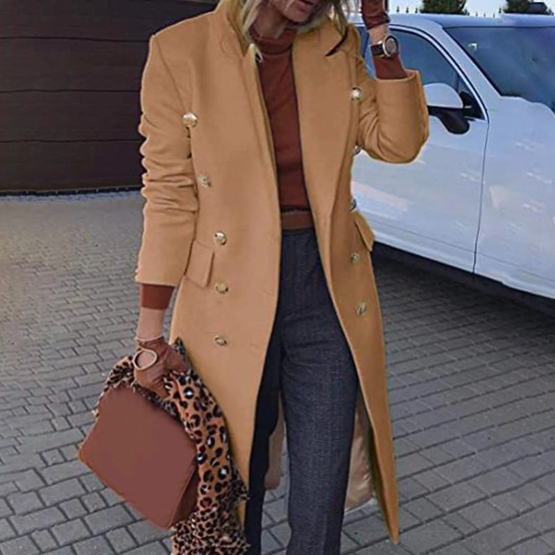 Modischer Damenlangmantel im Doppelreiher-Stil - 3 - Trendlinie