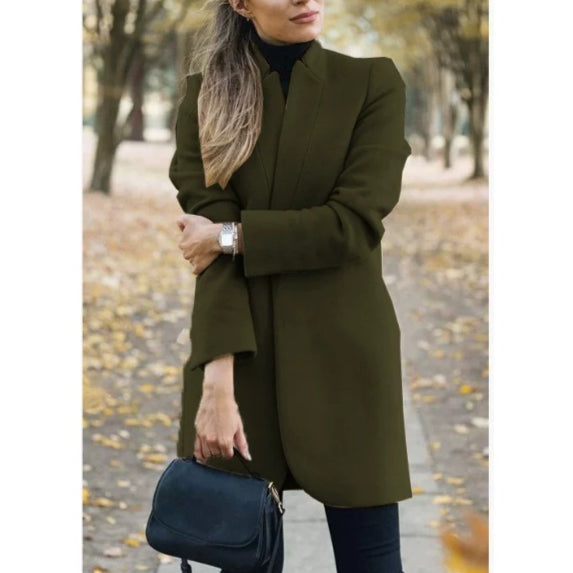 Eleganter Damenmantel mit tailliertem Schnitt und Stehkragen - 3 - Trendlinie