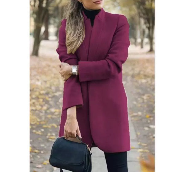 Eleganter Damenmantel mit tailliertem Schnitt und Stehkragen - 5 - Trendlinie