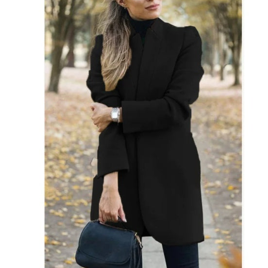 Eleganter Damenmantel mit tailliertem Schnitt und Stehkragen - 6 - Trendlinie