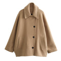Damenmantel mit Elegantem Revers und Lockerem Schnitt - 4 - Trendlinie