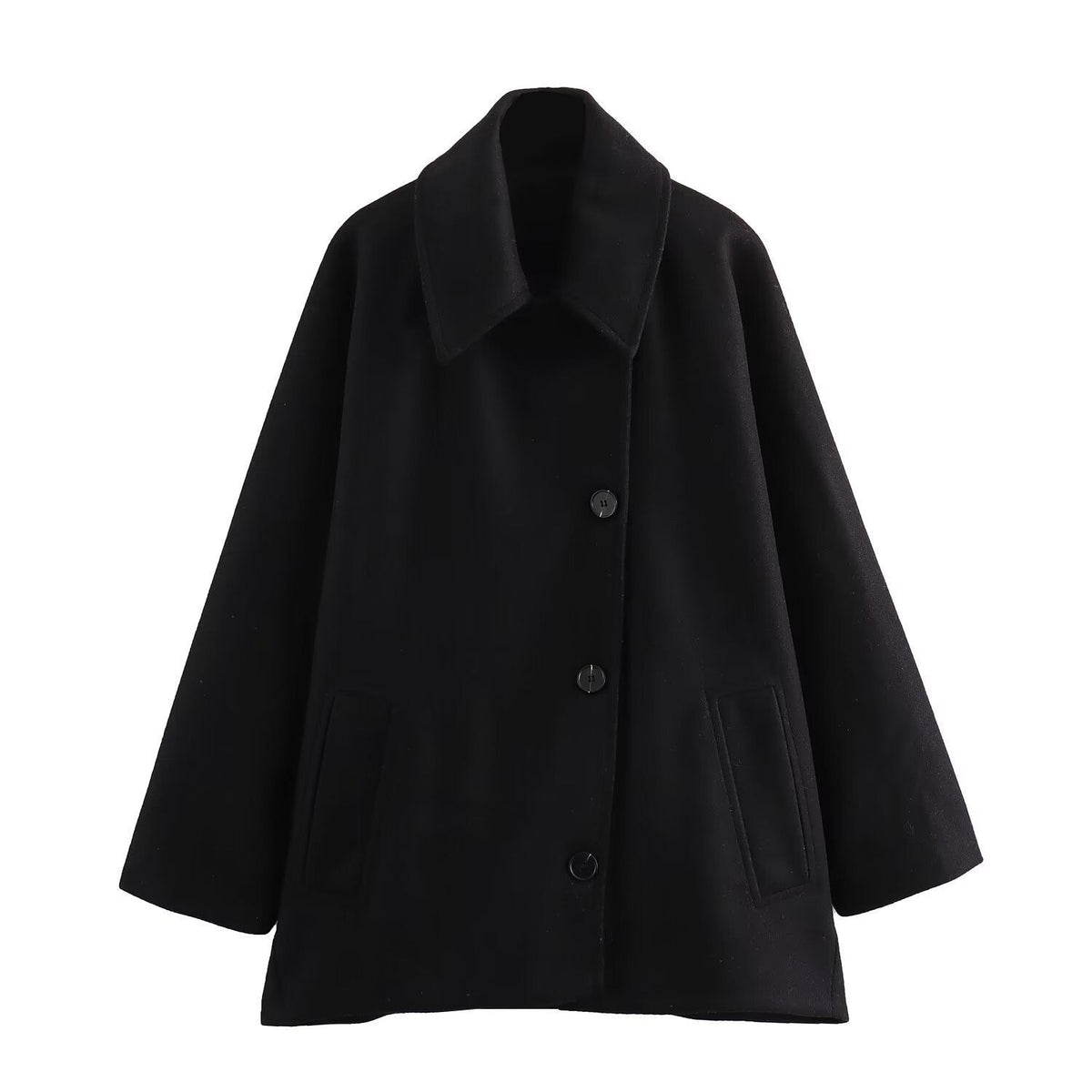 Damenmantel mit Elegantem Revers und Lockerem Schnitt - 5 - Trendlinie