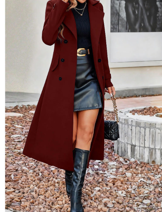 Damen mittellanger Mantel im eleganten Doppelreiher-Stil - 4 - Trendlinie