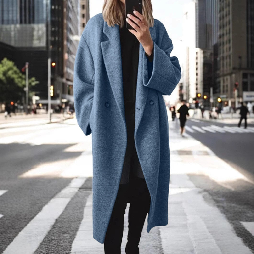 Eleganter Damen-Wollmantel in Übergröße mit stilvollen Knopfakzenten - 4 - Trendlinie