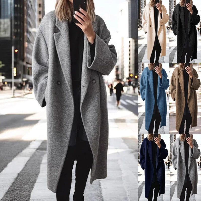 Eleganter Damen-Wollmantel in Übergröße mit stilvollen Knopfakzenten - 8 - Trendlinie