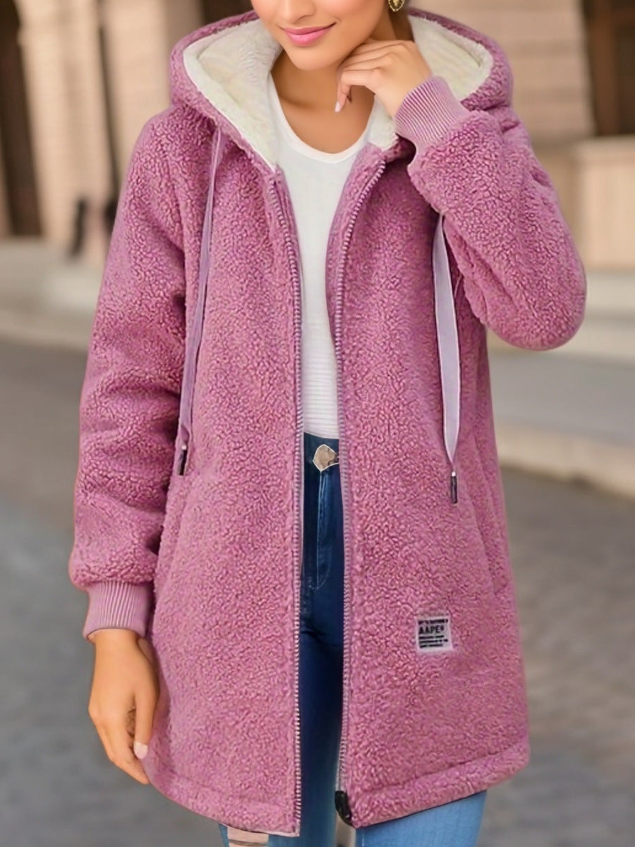 Kapuzenjacke Damen mint oversize langärmlig mit Kordelzug