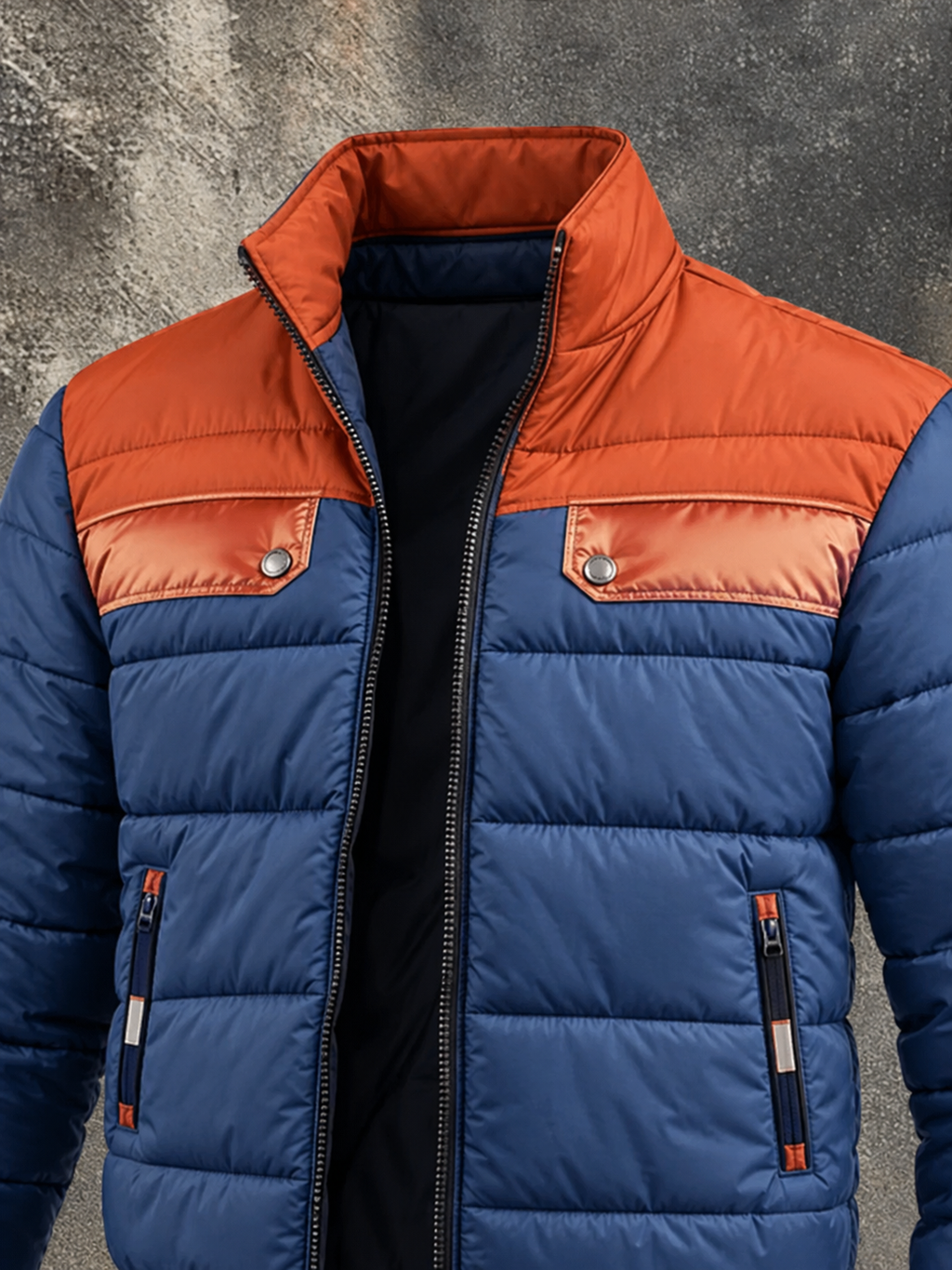 Herren Daunenjacke mit maskulinem Schnitt und praktischen Taschen