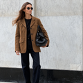 Jacke Damen braun mit Reverskragen und aufgesetzten Taschen